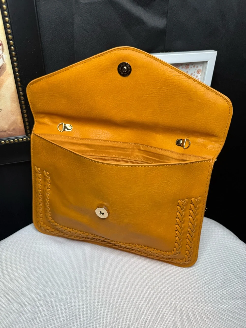 Stylish Mustard Yellow Women's Envelope Clutch